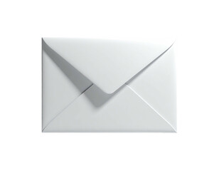 A pristine white closed envelope, top view, on a black background, lit with soft shadows