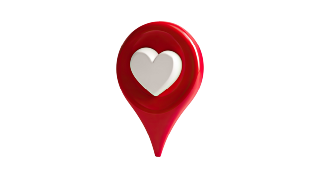3D rendered red map pointer icon with realistic shadow effect for location marking and navigation isolated on white background