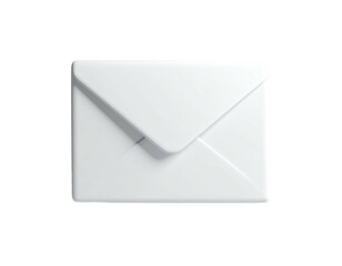 A bright, white envelope rendered with soft shadows against a stark black background