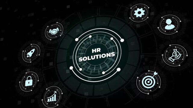 HR management. Concept of automation, people analytics, hiring process, and modern business innovation.