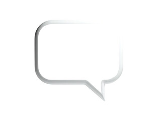 Fototapeta premium A silver speech bubble with a shadow against a stark black background