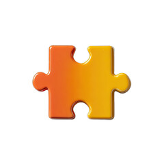 Obraz premium Glossy orange jigsaw puzzle piece on a stark black backdrop