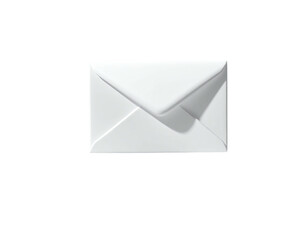 Clean white envelope, rendered in a 3D style, isolated on a black background