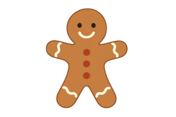 Gingerbread man cookie with icing decoration, symbolizing christmas, holidays, festive season, and sweet treats