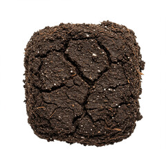 Detailed Close-Up of Fine Soil Texture on White, Isolated for Professional Use.