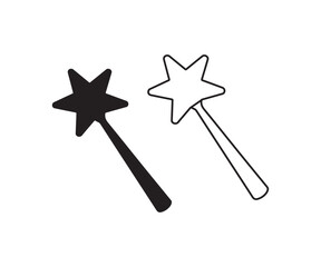 Vector star shaped magic wands design