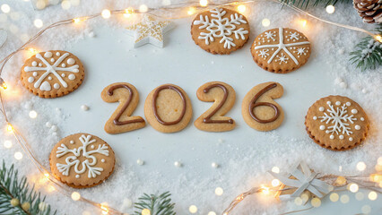 christmas gingerbread cookies on wooden background