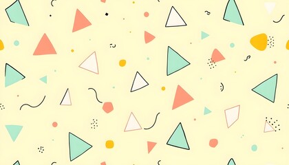 Cute and Bright Yellow Geometric Seamless Pattern