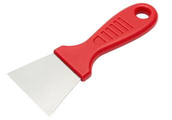 Isolated Putty Knife with Red Handle for Spackling, Scraping or Household Projects Tool