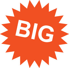 Bold Orange Burst with White Text Declaring Big Sale Opportunity Promotion Marketing Campaign