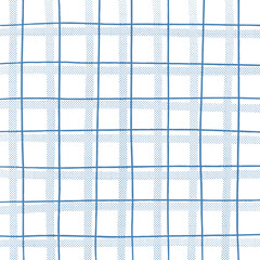 手描きタッチのウィンドペン&ハーフトーンのブルーチェックミックス　Adobe Illustrator Artwork