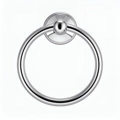 Sleek metallic towel ring showcases minimalist design on a clean white background