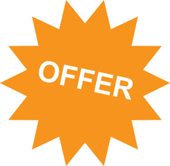 Bright Orange Sale Offer Burst Graphic with White Text for Marketing and Promotion Campaigns