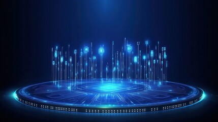 Digital data processing and technology concept