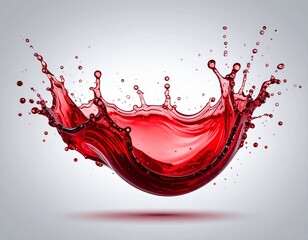 Dynamic bright red liquid splash, forming a luxurious 3D crown, radiating intensity and energy against a light studio background.