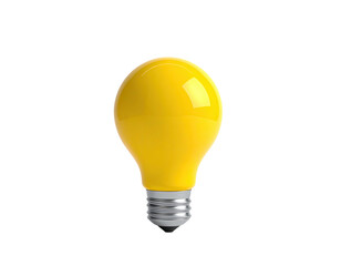A vibrant yellow lightbulb, glowing brightly against a stark black background