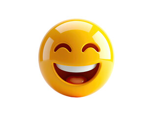 Fototapeta premium 3D rendered happy face with wide, smiling mouth on a black background