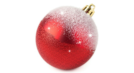 Photorealistic Red Christmas Ornament on White Background