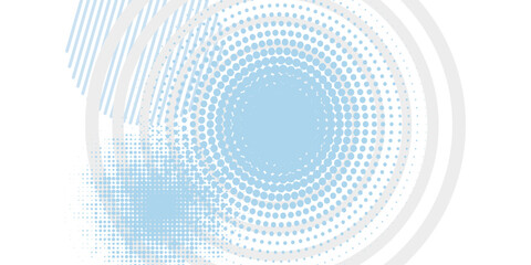 White abstract background with blue circle. halftone dots decoration. Modern banner template. Digital future technology concept. vektor