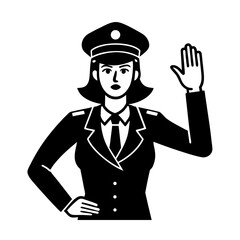 female police officer gesturing stop vector art 