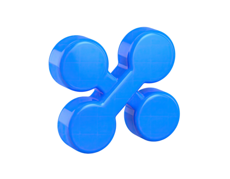 3D blue intersection graphic with glossy, rounded shapes against a black background