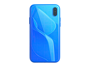 Back view of a modern cell phone with a blue gradient and camera