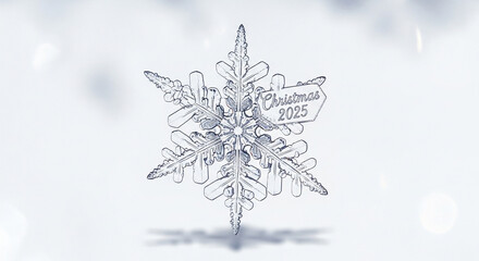 Close-Up of Single Snowflake with Icy Details