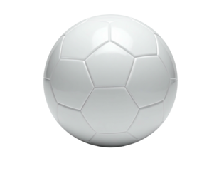 Shiny, white soccer ball featuring pentagon and hexagon panels on a black background