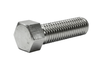 Isolated fastener industrial hex bolt metal head and thread heavy duty hardware fastener