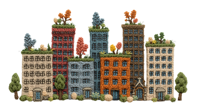Knitted Embroidery Green Roof Buildings – Eco Sustainable Architecture