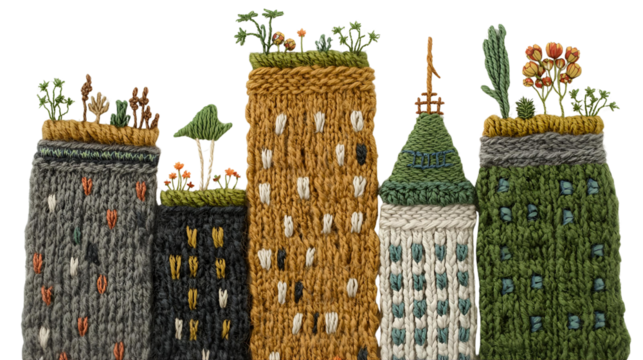 Knitted Embroidery Green Roof Buildings – Eco Sustainable Architecture
