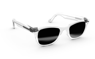 Sleek transparent sunglasses with a modern design, perfect for summer fashion and stylish eye...