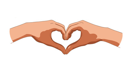 Fototapeta premium Hands forming heart gesture unity and love concept art