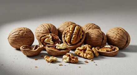 Walnuts still life photography close up isolated food nutrition concept