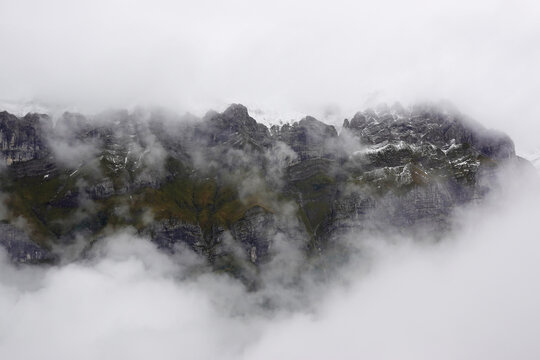 The panorama of the Appenzell Alps, Switzerland