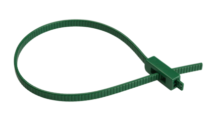 Secure your items with this durable green tie wrap
