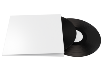 Discover classic sounds with this vintage vinyl record and blank cover, perfect for music lovers and retro design projects.