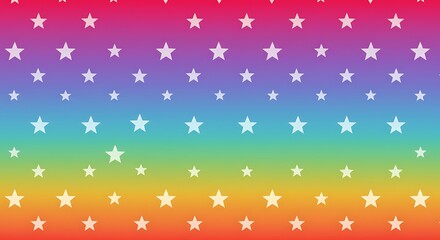 Vibrant rainbow gradient background with white star pattern for festive design