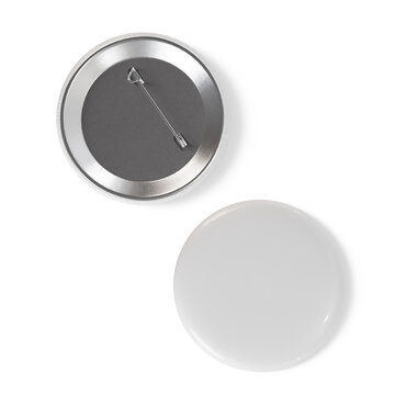 Create your custom design with this clean, blank round button badge mockup, ready for personalization and branding