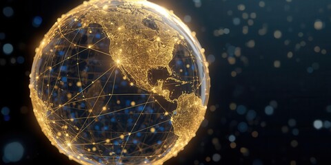 Global connectivity exploring the digital network of north america infographic modern environment aerial view