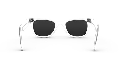 Stylish white frame sunglasses with dark lenses offer modern protection and cool fashion vibes for...