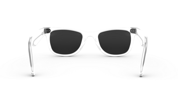 Stylish white frame sunglasses with dark lenses offer modern protection and cool fashion vibes for any sunny adventure or outdoor activity. - Powered by Adobe