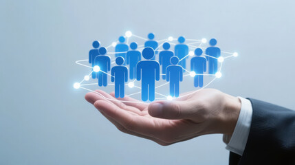 Corporate talent management human resources teamwork technology background