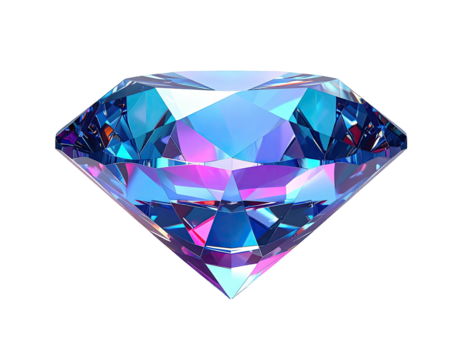 A brilliant-cut gemstone shimmers with an array of iridescent colors against black