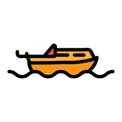 Lifeboat Vector Filled Icon Design