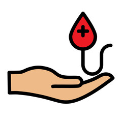 Blood Donation Vector Filled Icon Design
