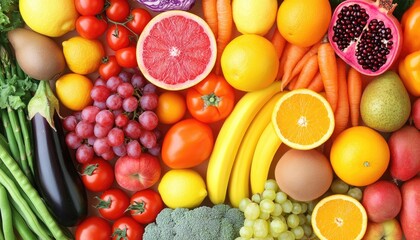 Colorful array of fresh fruits and vegetables (3)