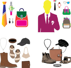 Fashion accessories for men and women watch earrings