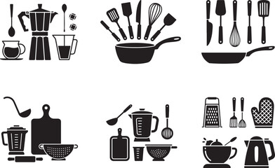 Kitchen Utensils and Appliances Collection cooking