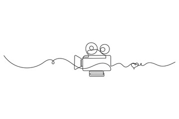 Video camera Continuous one line drawing of outline vector illustration